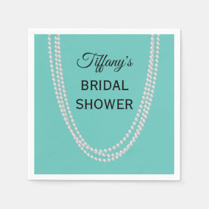 Turquoise en Pearls Vrijgezellenfeest Napkins Servet