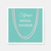 Turquoise en Pearls Vrijgezellenfeest white Servet (Voorkant)