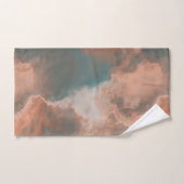 Turquoise en perzik marmer abstract bad handdoek (Handdoek)