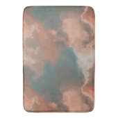 Turquoise en perzik marmer abstract badmat (Voorkant Verticaal)