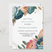 Turquoise en perzik Rozen Vrijgezellenfeest Kaart (Voorkant)