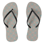 Turquoise en perzik teenslippers (Voetbed)