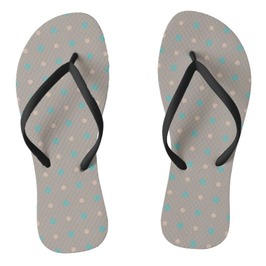 Turquoise en perzik teenslippers (Voetbed)