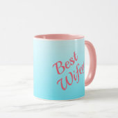 Turquoise en Pink Best Wifey Mok (Voorkant rechts)