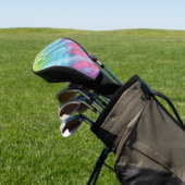 Turquoise en Pink Girly Tie Dye Monogrammed Golfheadcover (Insitu)