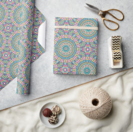 Turquoise en Pink Mandala Cadeaupapier