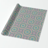 Turquoise en Pink Mandala Cadeaupapier (Uitgerold)