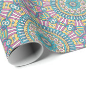 Turquoise en Pink Mandala Cadeaupapier (Rol Hoek)