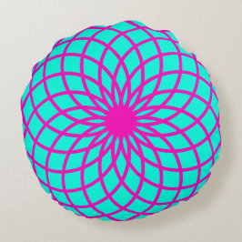 Turquoise en Pink Torus Meditation Cushion Rond Kussen