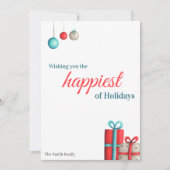 Turquoise en Red Holiday Cadeaus Kerstmis Kaart (Voorkant)