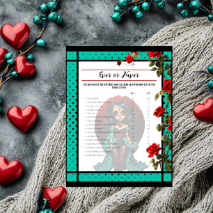 Turquoise en Rode Rozen Suiker Schedels Altijd of