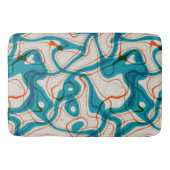 Turquoise en rode swirls badmat (Voorkant)