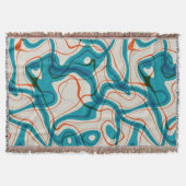 Turquoise en rode swirls deken (Voorkant)