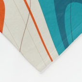 Turquoise en rode swirls fleece deken (Hoek)