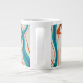 Turquoise en rode swirls grote koffiekop (Achterkant)