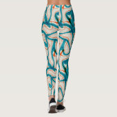 Turquoise en rode swirls leggings (Achterkant)