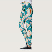Turquoise en rode swirls leggings (Links)