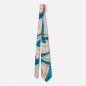 Turquoise en rode swirls stropdas (Achterkant)