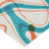 Turquoise en rode swirls tafelkleed (Gekanteld)