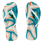 Turquoise en rode swirls teenslippers (Voetbed)