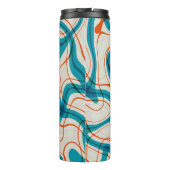 Turquoise en rode swirls thermosbeker (Achterkant)
