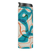 Turquoise en rode swirls thermosbeker (Geroteerd rechts)