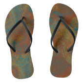 Turquoise en Roest Abstract Teenslippers (Voetbed)