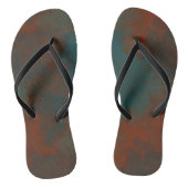 Turquoise en Roest Abstract Teenslippers (Voetbed)