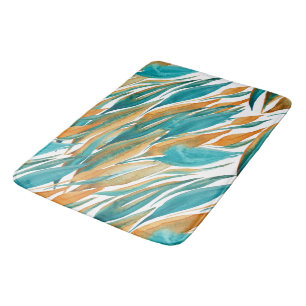 Turquoise en Roest Kleur Kunst voor Herfst Badmat