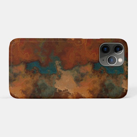 Turquoise en Roest Marmer abstract Case-Mate iPhone Case (Achterkant (horizontaal))