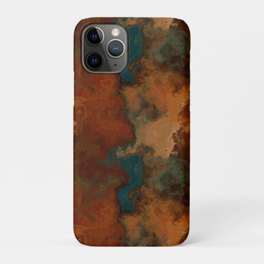 Turquoise en Roest Marmer abstract Case-Mate iPhone Case (Achterkant)