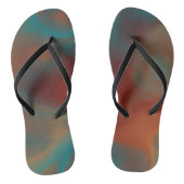 Turquoise en Roest Marmer Wervelend Abstract Teenslippers (Voetbed)