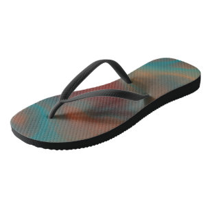 Turquoise en Roest Marmer Wervelend Abstract Teenslippers