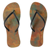 Turquoise en Roest Marmer Wervelend Abstract Teenslippers (Voetbed)