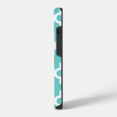 Turquoise en Rood Modern Marokkaans Monogram iPhone Hoesje (Linkerkant)