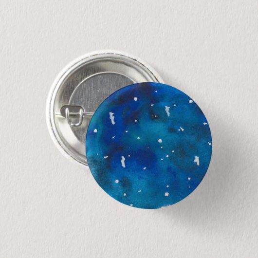 Turquoise en Royal Blue Galaxy Pinback Button (Voorkant /achterkant)