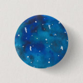 Turquoise en Royal Blue Galaxy Pinback Button (Voorkant)