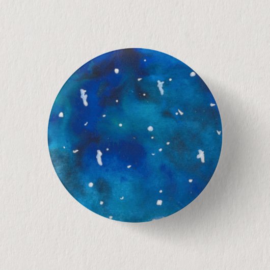 Turquoise en Royal Blue Galaxy Pinback Button (Voorkant)