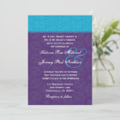 Turquoise en Royal Paars Wedding Sjabloon G320A Kaart (Staand voorkant)