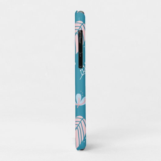 Turquoise en roze bladeren en doedels Case-Mate iPhone case (Achterkant/links)