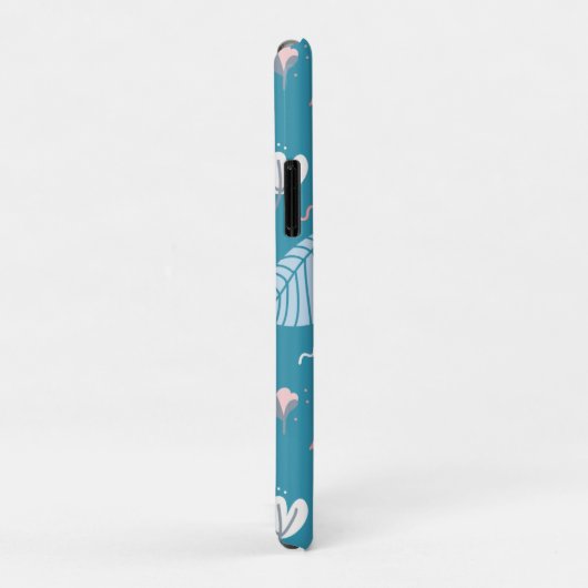 Turquoise en roze bladeren en doedels Case-Mate iPhone case (Achterkant/rechts)