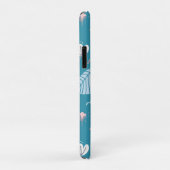 Turquoise en roze bladeren en doedels gepersonalis Case-Mate iPhone case (Achterkant/rechts)