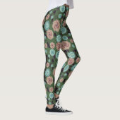 Turquoise en Roze Bloem Leggings (Rechts)