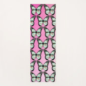 Turquoise en Roze Bloemvlinder Yogamat (Voorkant)