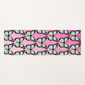Turquoise en Roze Bloemvlinder Yogamat (Voorkant (horizontaal))