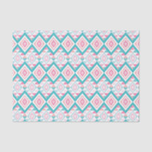 Turquoise en Roze Boho Aztec Patroon