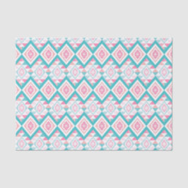 Turquoise en Roze Boho Aztec Patroon Tissuepapier