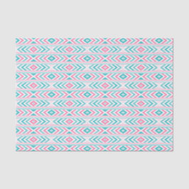 Turquoise en Roze Boho Aztec Patroon Tissuepapier