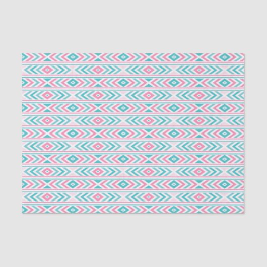 Turquoise en Roze Boho Aztec Patroon Tissuepapier (Voorkant)