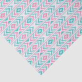 Turquoise en Roze Boho Aztec Patroon Tissuepapier (Detail)